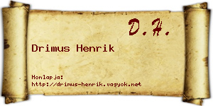 Drimus Henrik névjegykártya