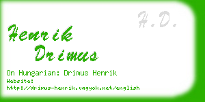 henrik drimus business card